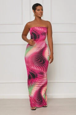 Majestic Hues Tube Dress (Pink Multi) 7 Majestic Hues Tube Dress (Pink Multi) -Lilly's Kloset lilly7 12 2349339