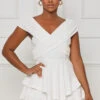 Dream Catchin' Off Shoulder Romper (White)