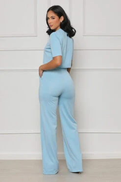Business Pleasure Crop Pants Set (Blue) -Lilly's Kloset lilly7 18 2350213