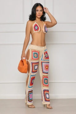 Summer's Here Crochet Pants Set (Cream Multi) -Lilly's Kloset lilly7 18 2350223