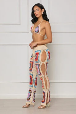 Summer's Here Crochet Pants Set (Cream Multi) -Lilly's Kloset lilly7 18 2350257