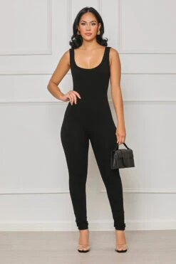 Seamless Contour Ribbed Jumpsuit (Black) -Lilly's Kloset lilly7 18 2350293