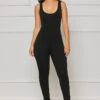 Seamless Contour Ribbed Jumpsuit (Black)
