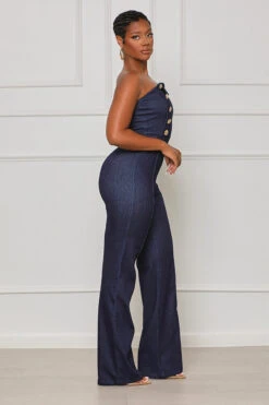 New Statement Denim Jumpsuit (Dark Wash) -Lilly's Kloset lilly7 18 2350366