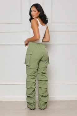 All Truths Ruched Cargo Pants (Green) -Lilly's Kloset lilly7 18 2350425