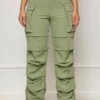 All Truths Ruched Cargo Pants (Green)
