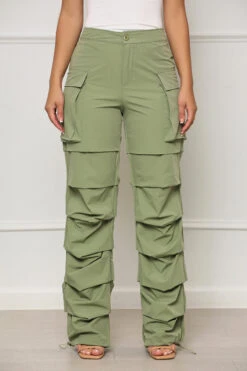 All Truths Ruched Cargo Pants (Green)
