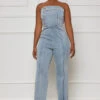 New Statement Denim Jumpsuit (Light Wash)