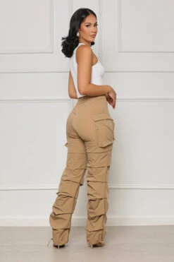 All Truths Ruched Cargo Pants (Tan) -Lilly's Kloset lilly7 18 2350553