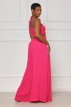 Keep It Going Wide Leg Halter Jumpsuit (Pink) -Lilly's Kloset lilly7 18 2350732