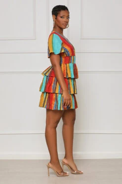 Lost Love Ruffle Mini Dress (Red Multi) -Lilly's Kloset lilly7 18 2350993