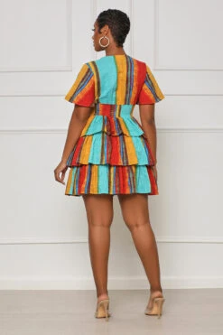 Lost Love Ruffle Mini Dress (Red Multi) -Lilly's Kloset lilly7 18 2350999