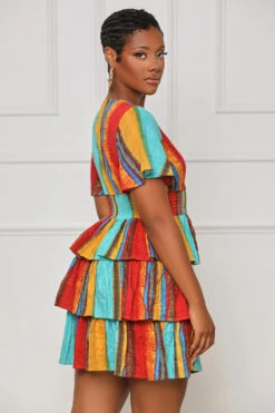 Lost Love Ruffle Mini Dress (Red Multi) -Lilly's Kloset lilly7 18 2351025