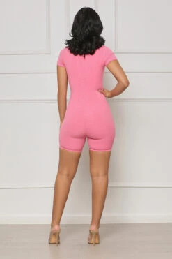 Seamless Contour Ribbed Romper (Pink) -Lilly's Kloset lilly7 18 2351240
