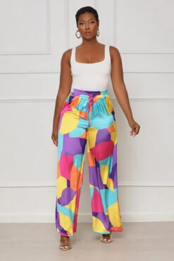 Mixed Feelings Abstract Pants (Purple Multi)