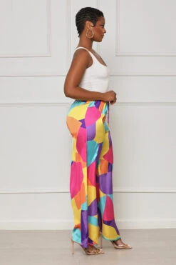 Mixed Feelings Abstract Pants (Purple Multi) -Lilly's Kloset lilly7 18 2351354