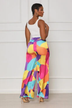 Mixed Feelings Abstract Pants (Purple Multi) -Lilly's Kloset lilly7 18 2351365