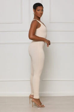 Seamless Contour Ribbed Jumpsuit (Cream) 5 Seamless Contour Ribbed Jumpsuit (Cream) -Lilly's Kloset lilly7 18 2351507