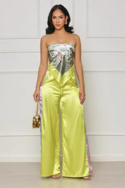 Caught Your Attention Scarf Pants Set (Lime Multi) -Lilly's Kloset lilly7 18 2351532