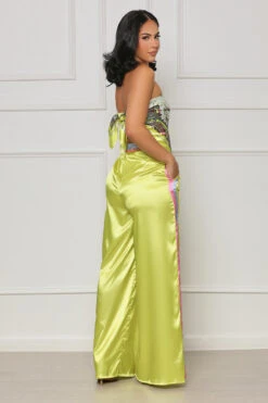 Caught Your Attention Scarf Pants Set (Lime Multi) -Lilly's Kloset lilly7 18 2351559