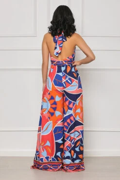 Living It Backless Jumpsuit (Blue Multi) -Lilly's Kloset lilly7 5 2345797