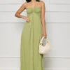 Feeling Relaxed Halter Top Maxi Dress (Green)