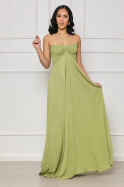 Feeling Relaxed Halter Top Maxi Dress (Green) -Lilly's Kloset lilly7 5 2345830