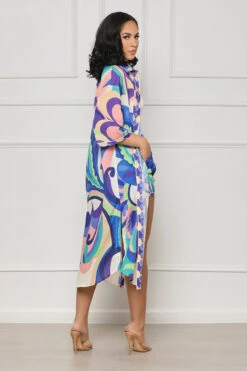 Summer Strutin' Abstract Short Set (Blue Multi) -Lilly's Kloset lilly7 5 2346021