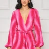 High Rise Hues Plunge Romper (Pink Multi)