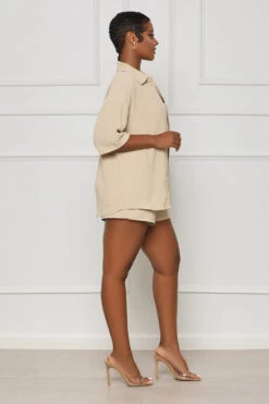 Hampton Weekend Short Set (Tan) -Lilly's Kloset lilly7 5 2346419