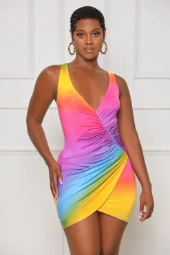 Happy Hour Ombré Mini Dress (Purple Multi)