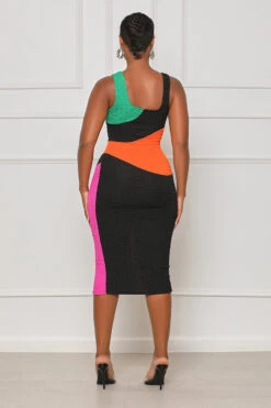 Popular Demand Midi Dress (Black Multi) -Lilly's Kloset lilly7 5 2346900