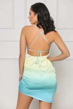 Evermore Elegance Ombré Mini Dress (Blue Multi) -Lilly's Kloset lilly7 5 2347050