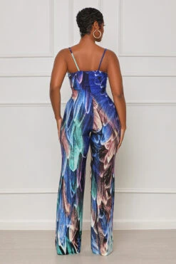 Keep Looking Abstract Jumpsuit (Blue Multi) -Lilly's Kloset lilly8 2 2353195