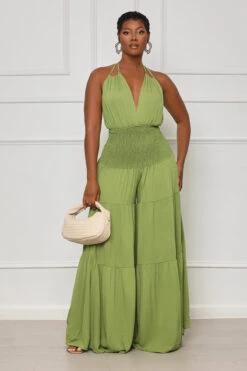 Enough Games Halter Jumpsuit (Green) 6 Enough Games Halter Jumpsuit (Green) -Lilly's Kloset lilly8 2 2353355