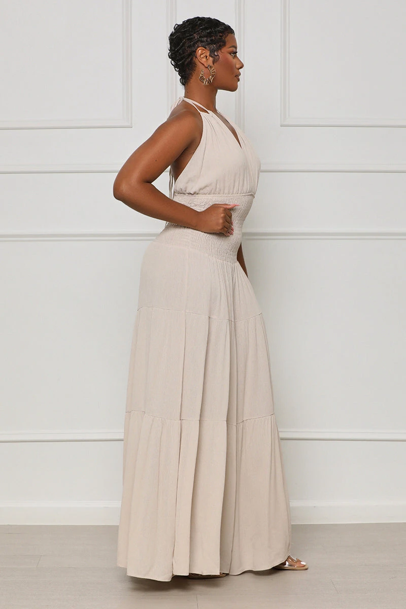 Enough Games Halter Jumpsuit (Taupe) 4 Enough Games Halter Jumpsuit (Taupe) - Image 4