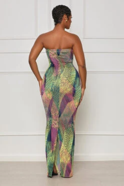Like Usual Tube Maxi Dress (Green Multi) -Lilly's Kloset lilly8 2 2353871 Copy
