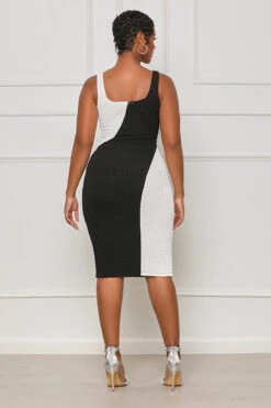 Curving You Color Block Midi Dress (Black Multi) -Lilly's Kloset lilly8 2 2354460