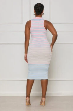 Weekend Dreams Striped Midi Dress (Pink Multi) -Lilly's Kloset lilly8 2 2354543