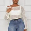 On Your Mind Knit Crop Sweater (White)