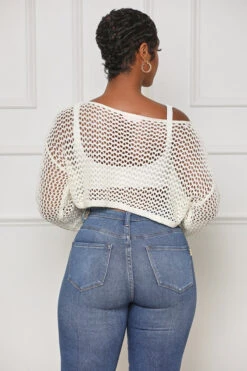 On Your Mind Knit Crop Sweater (White) -Lilly's Kloset lilly8 2 2354933