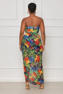 Next Beach Ruched Tropical Dress (Green Multi) 5 Next Beach Ruched Tropical Dress (Green Multi) -Lilly's Kloset lilly8 2 2355001