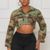 On The Move Camouflage Crop Top (Green Multi)