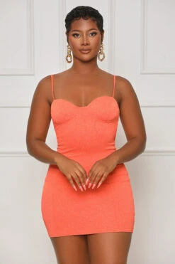 Closet Staple Sweetheart Mini Dress (Orange)