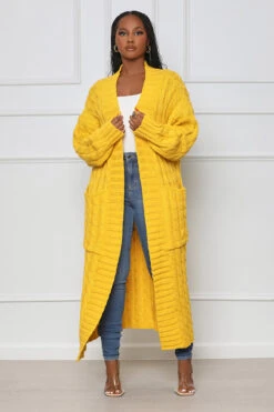 In My Feelings Longline Cardigan (Yellow)