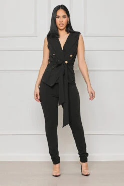 Strictly Business Double Breasted Pants Set (Black)- FINAL SALE