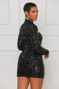 Mystic Love Sequin Mini Dress (Black)- FINAL SALE -Lilly's Kloset lillys1 17 239798