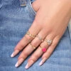 6 Gold Heart Ring Set