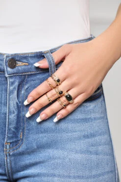 Black & Gold Ring Set