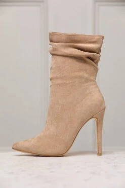 Liana Suede Bootie (Taupe)- FINAL SALE